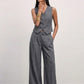 The Madison Pinstripe Co-Ord Set - Gray