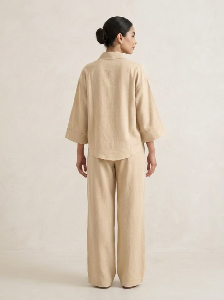The Verona Linen Shirt - Beige