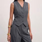 The Madison Pinstripe Tailored Vest - Gray