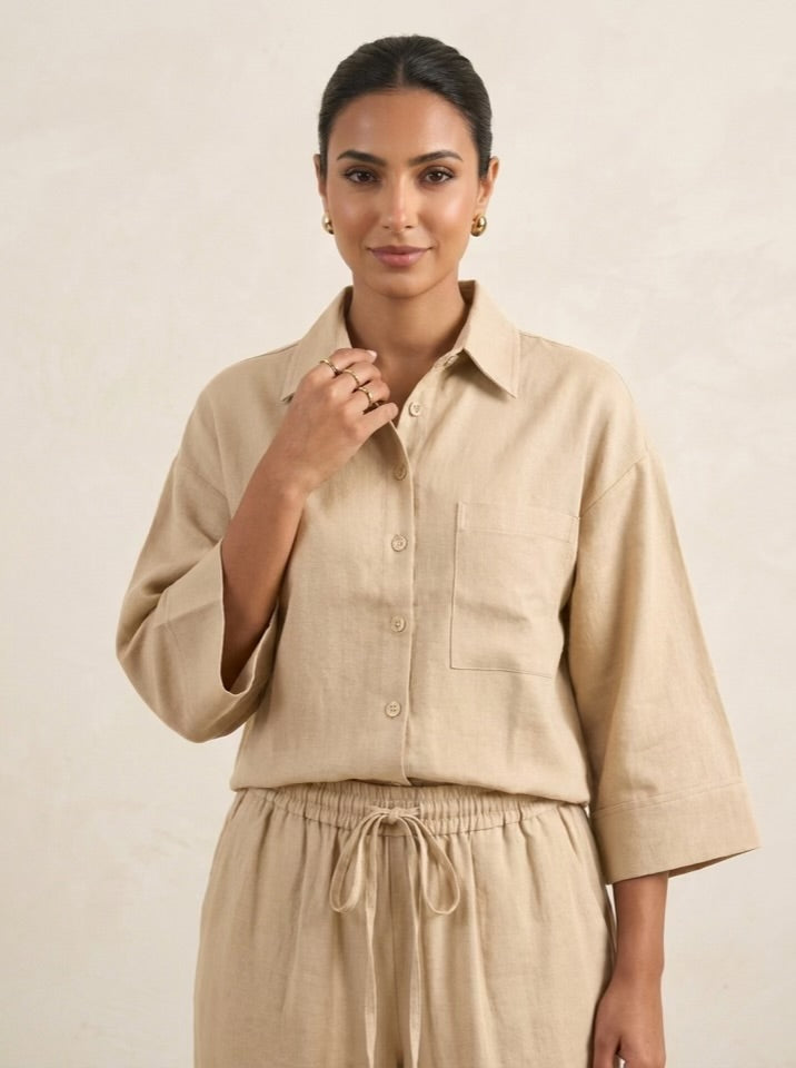 The Verona Linen Set - Beige
