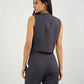 Gray Classic Vest & Pleated Straight Pants Set - Hushy Wear