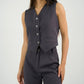 Gray Classic Vest & Pleated Straight Pants Set - Hushy Wear