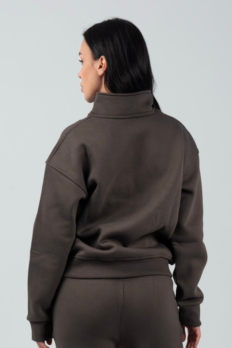 Half - Zip Lounge Top – Charcoal - Hushy Wear