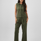 High Waist Trousers in Olive Green - Hushy Wear