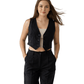 Linen Vest Only - Black - Hushy Wear