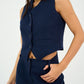 Navy Classic Vest & Pleated Straight Pants Set - Hushy Wear