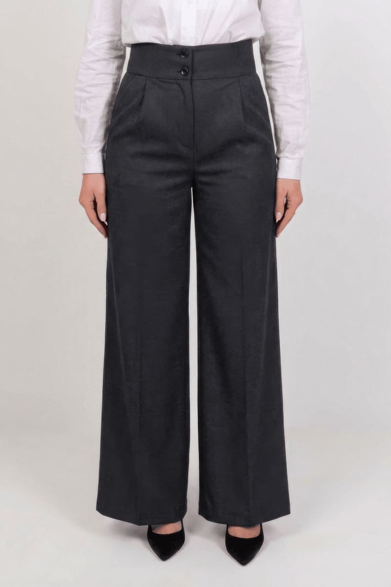 Premium High Waist Trouser - Gray - Hushy Wear
