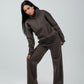 Relaxed Fit Half - Zip Sweater & Pants Set – Charcoal - Hushy Wear