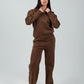 Relaxed Fit Half - Zip Sweater & Pants Set – Mocha - Hushy Wear