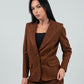 Relaxed Fit Suede Two Button Blazer (Blazer Only) - Brown - Hushy Wear