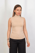 Sleeveless Basic Top - Beige - Hushy Wear