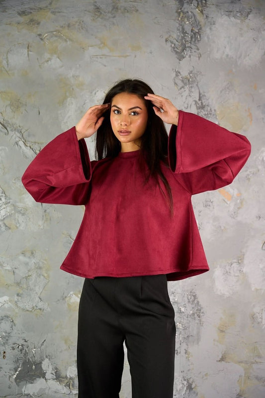 Suede Top - Maroon - Hushy Wear