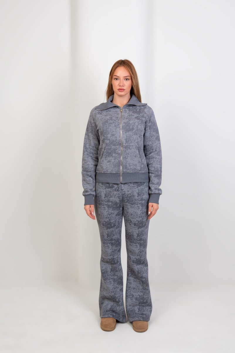 Vintage Wash Zip - Up Top – Charcoal Grey - Hushy Wear