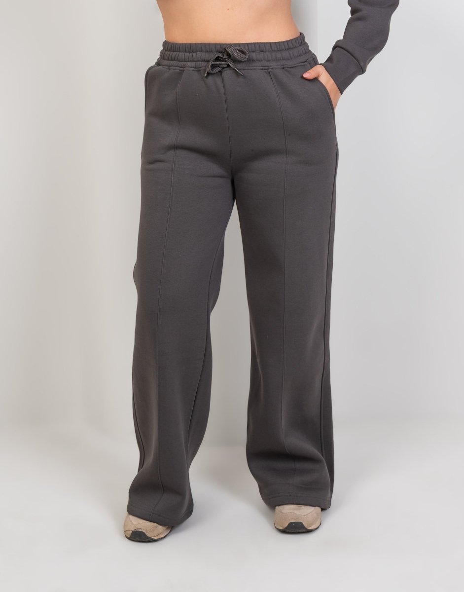 Wide - Leg Lounge Sweatpants – Gray - Hushy Wear
