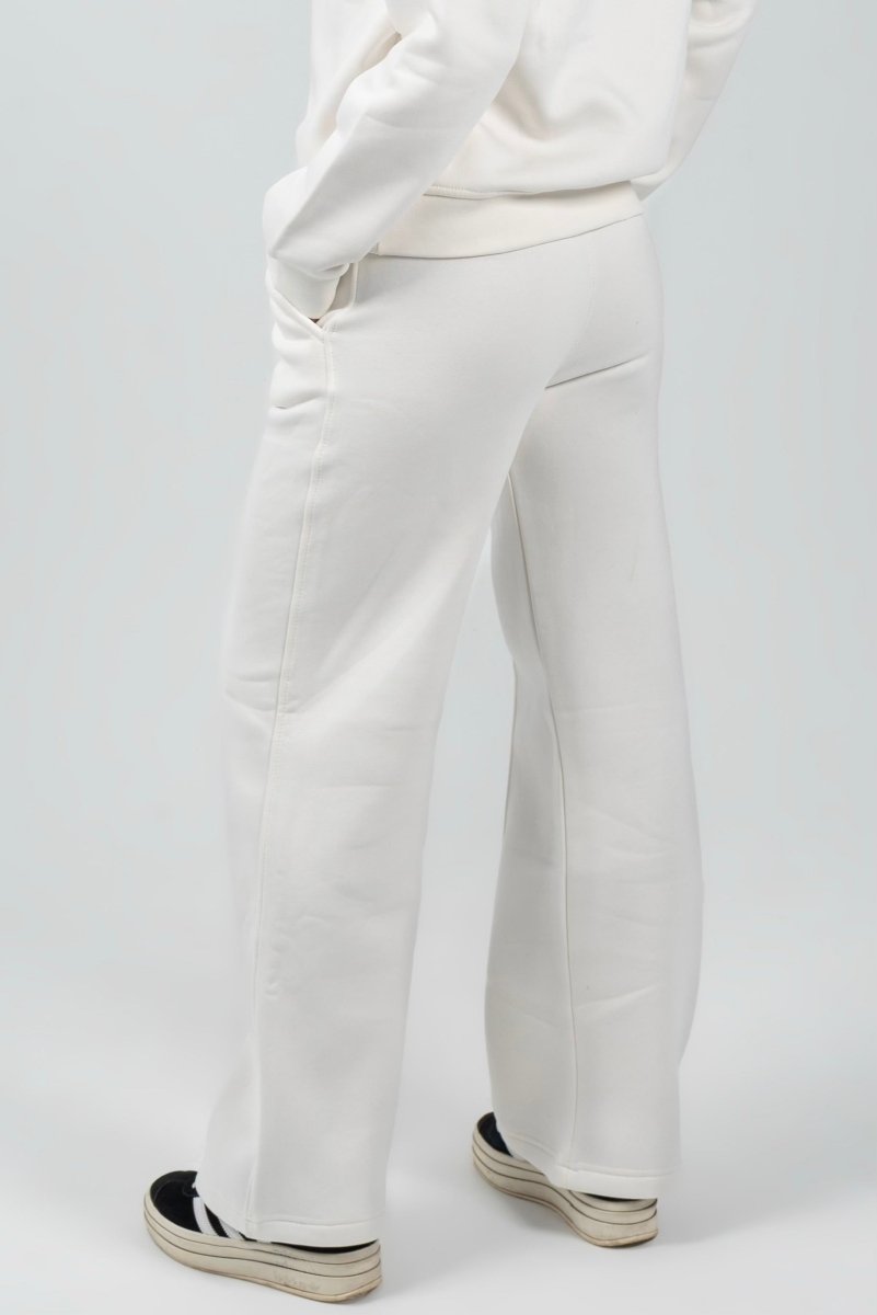 Wide - Leg Lounge Sweatpants – Off - White - Hushy Wear